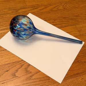 Plant Watering Glass Bulb Handcrafted Blue and Red Like New!